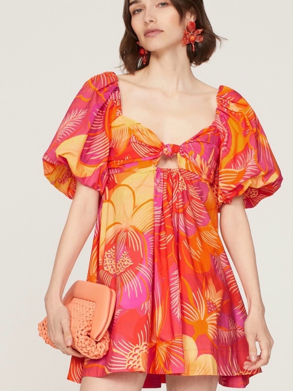FARM RIO Summer Garden Dress Floral Rafiant Pink & Orange
sz m
Cotton - Picture 11 of 13